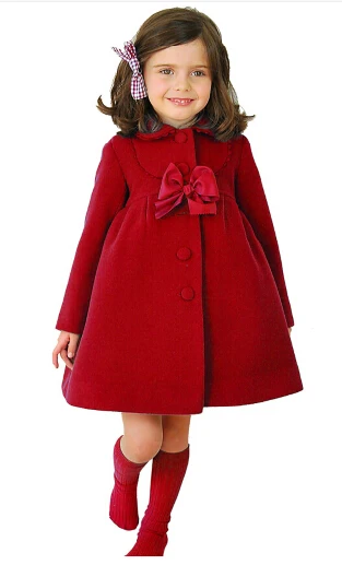 3 вида цветов зимнее теплое пальто и куртка для девочек детское зимнее шерстяное пальто высокого качества с длинными рукавами верхняя одежда для маленьких девочек от 3 до 8 лет - Цвет: red