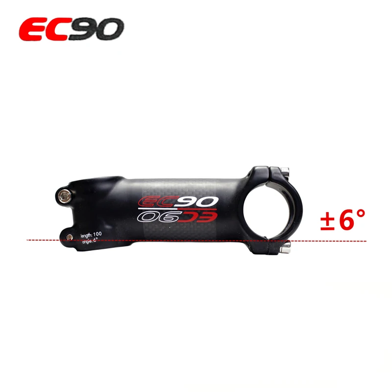 EC90 алюминий+ углеродное волокно стояк штанга стержня углеродное волокно велосипед ультра-легкий стержень ручка из карбона 28,6-31,8 мм 6 градусов 17 градусов - Цвет: 6 degrees 60mm