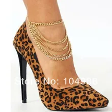 Стиль L21 модные женские туфли пять слоев ног ножные браслеты Цепочка, ювелирное изделие, 2 цвета