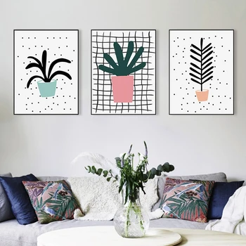 

Watercolor Green Plant Cactus Poster Succulent A4 Modern Print Wall Art Canvas Painting Living Room Home Decor Nordic Pictures