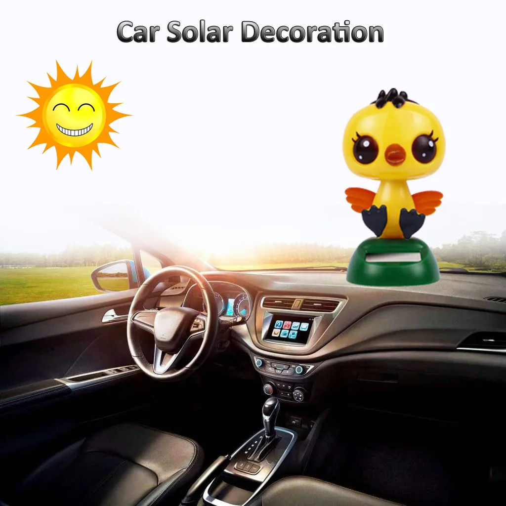 

Car Decor Toys Ornament Solar Powered Little Yellow Duck Swinging Animated Dancer Toy Car Decoration Car Interior Accessories