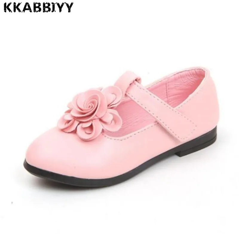 Baby Girls Leather Shoes Princess Flower Dress Shoes Children Casual Shoes Kids Low Heeled Dance Shoes Kids