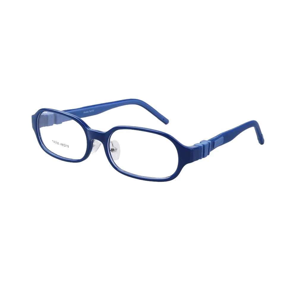 montura de gafas para niñ os tamañ o 43/14   silicona TR90 doble capa sin tornillos seguras Flexible multicolor azul marino 43-14-125 EnzoDate 