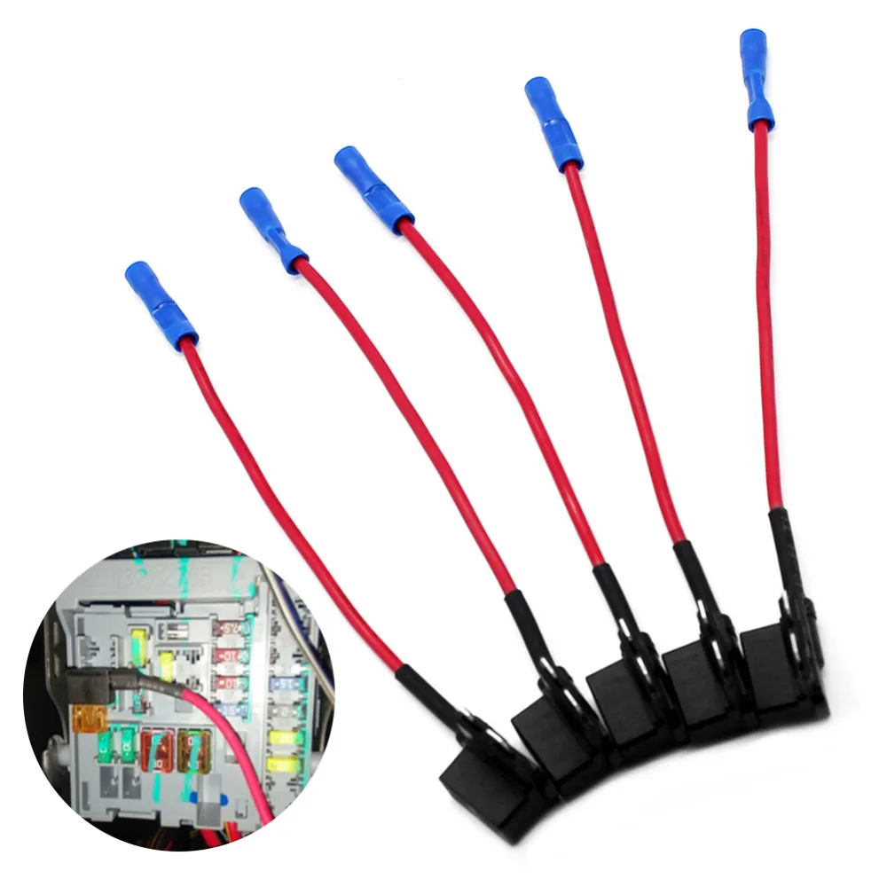 5PCS 10A Add Circuit Standard Blade Fuse Boxe Holder ACU Piggy Back Tap