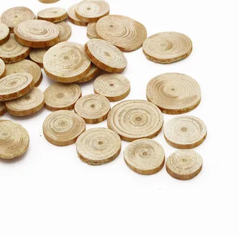

50g Unfinished Natural Round Oval Wood Slices Circles With Tree Bark Log Discs For DIY Crafts Wedding Painting Decoration E1303