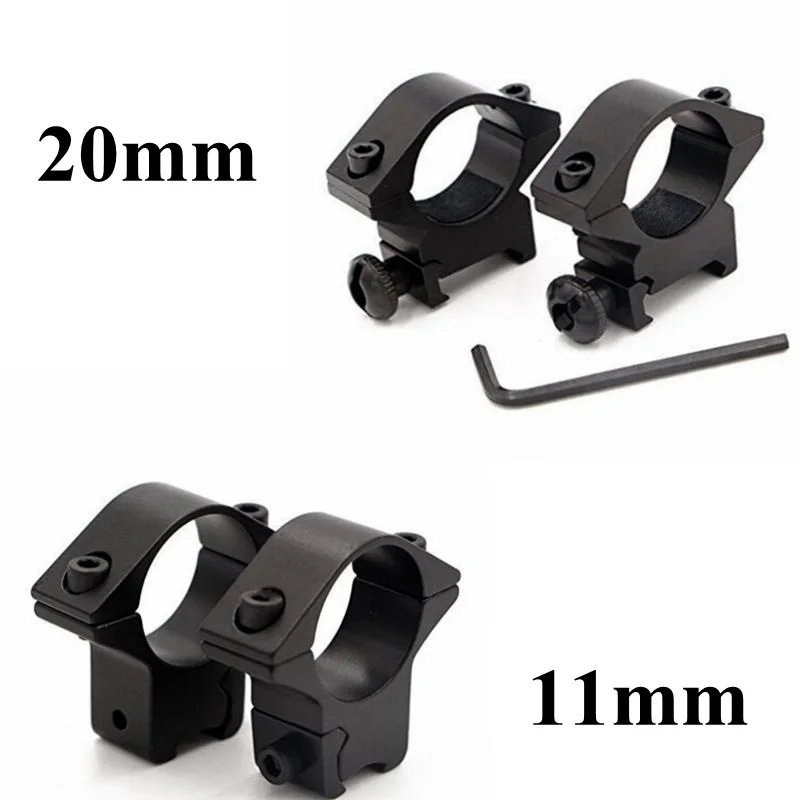

2pcs 25.4mm Low Profile Scope Mount Rings Single Nail Picatinny/Weaver Rail Mount Wide 20mm/11mm
