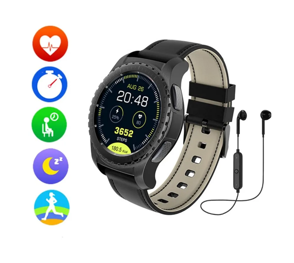 

Watchs PK KW18 KW88 Samsung Gear S3 smart watch support BT 4.0 3G Android OS MTK2502 Fitness Tracker Heart Rate FOR IOS PK Q1