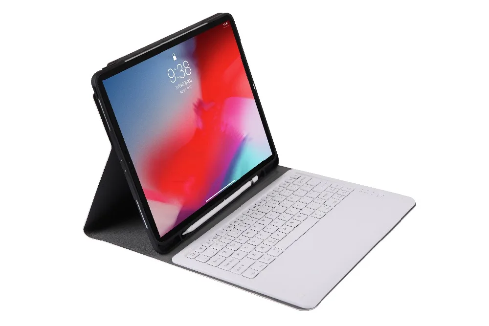 Чехол с клавиатурой для iPad Pro 12,9, съемная Bluetooth клавиатура с Wi-Fi, кожаный чехол для iPad Pro 12,9 '', ультратонкий+ стилус