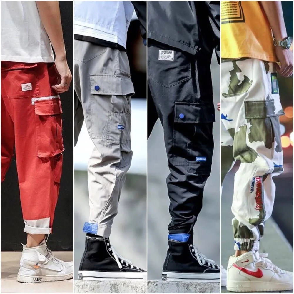 

2019 Men Multi-pocket Harem Hip Pop Pants Trousers Streetwear Sweatpants Hombre Male Casual Fashion Cargo Pants Men