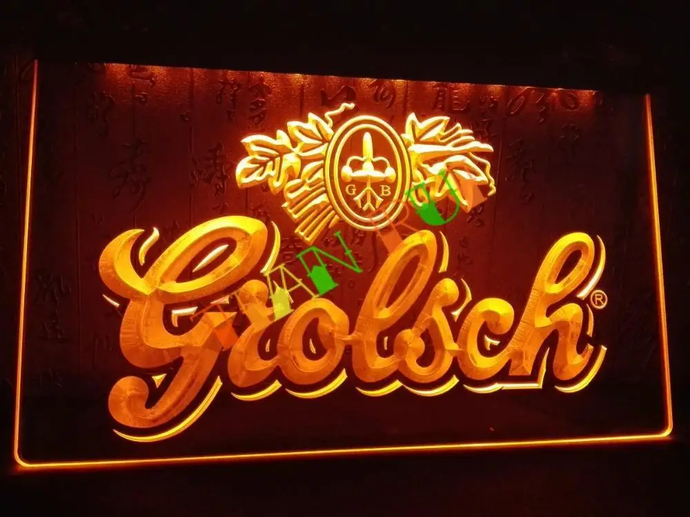 LA007 Grolsch Пивной бар Паб клубный Новый светодиодный неоновый светильник знак|sign