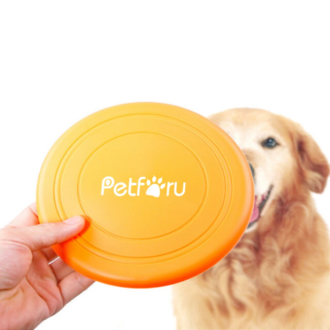 Petforu كلب تحلق القرص الأسنان مقاومة التدريب إحضار لعبة اللعب عالية الجودة الكلاب اللعب مضحك لعب-لون عشوائي