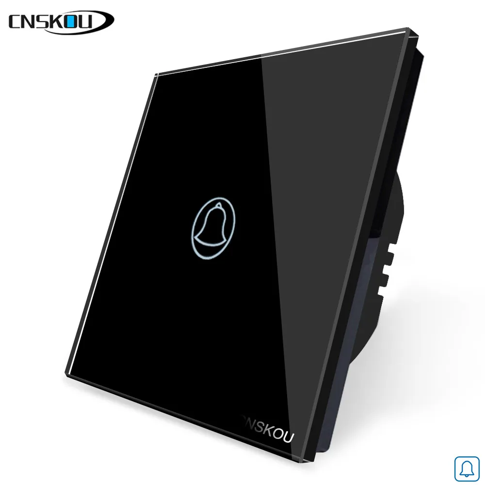 Cnskou EU Standard DoorBell, Crystal Glass Switch Panel, Max Voltage