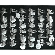Уникальные трехцветные серебряные кольца из нержавеющей стали для женщин смешанный дизайн 36 шт./лот