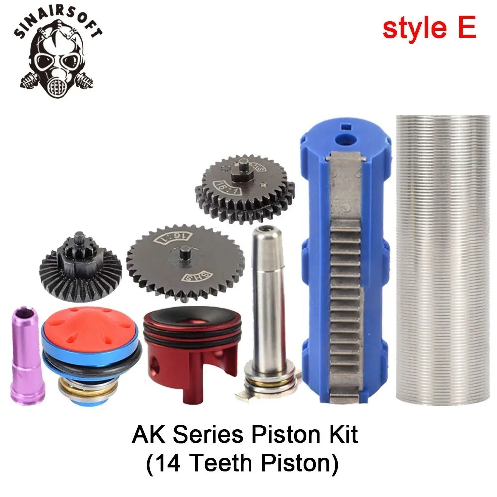 SHS-16-1-Gear-Nozzle-Cylinder-Spring-Guide-14-Teeth-Piston-Kit-Fit-Airsoft-M4-M16 (4)