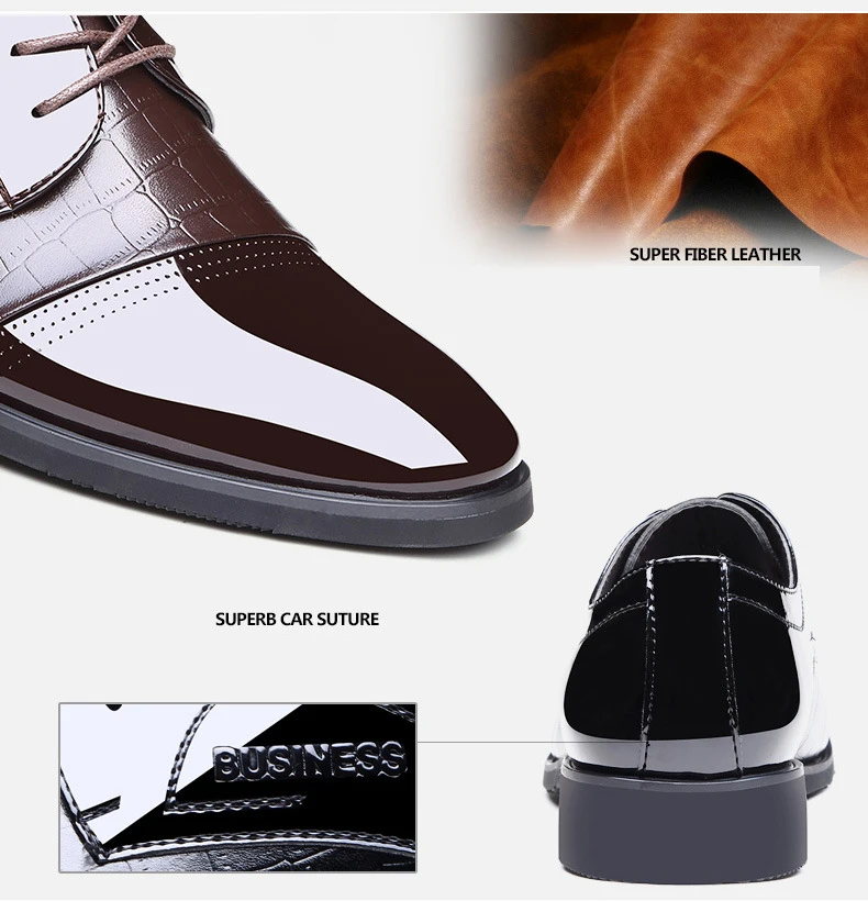Crocodile pattern leather office men dress shoes fashion black  formal shoes men elegant business oxford wedding shoes NET626 12