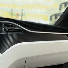 Новая Приборная панель автомобиля наклейки из углеродного волокна для Tesla модель X модель S наклейка протектор интерьерные аксессуары для формовки
