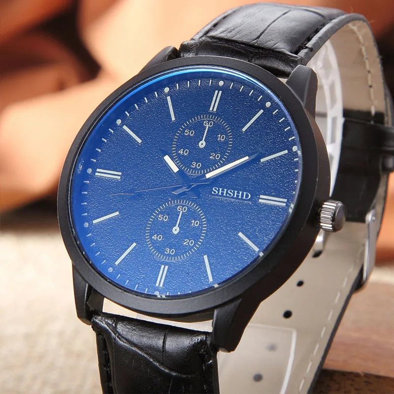Ультратонкие парные часы Классические мужские цифровые наручные часы синие Волшебные часы с кожаным ремнем