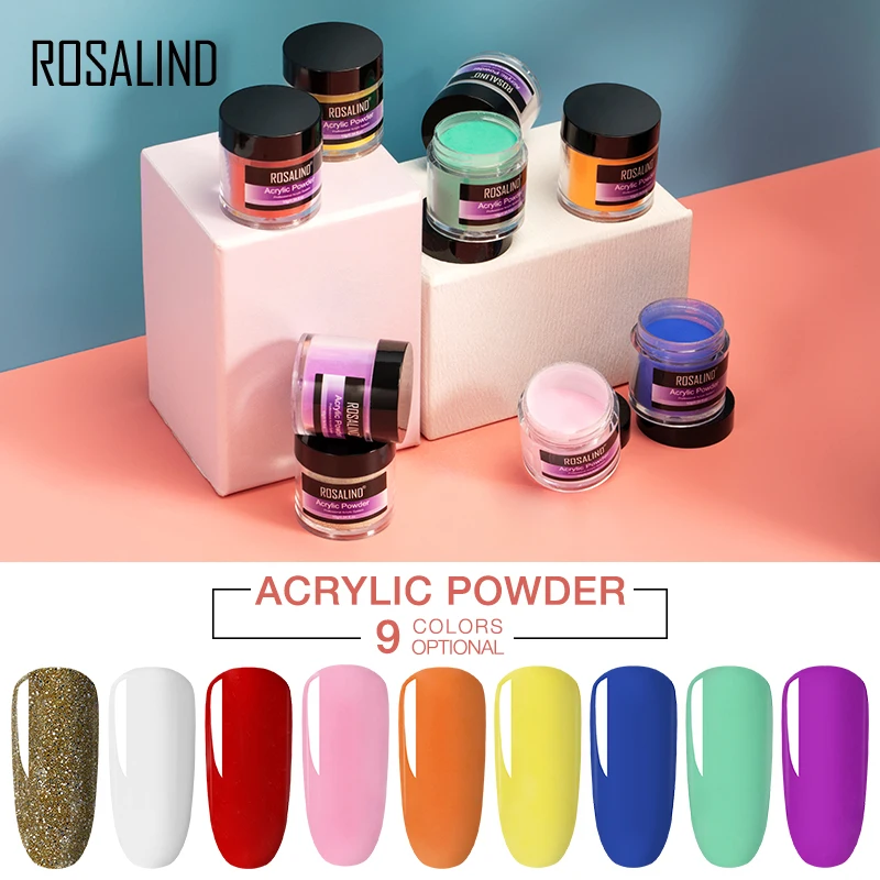 

ROSALIND Acrylic Powder Poly Gel Of Nails Extension Builder Crystal Dipping Powder Nail Art Carving Decoration For Manicure