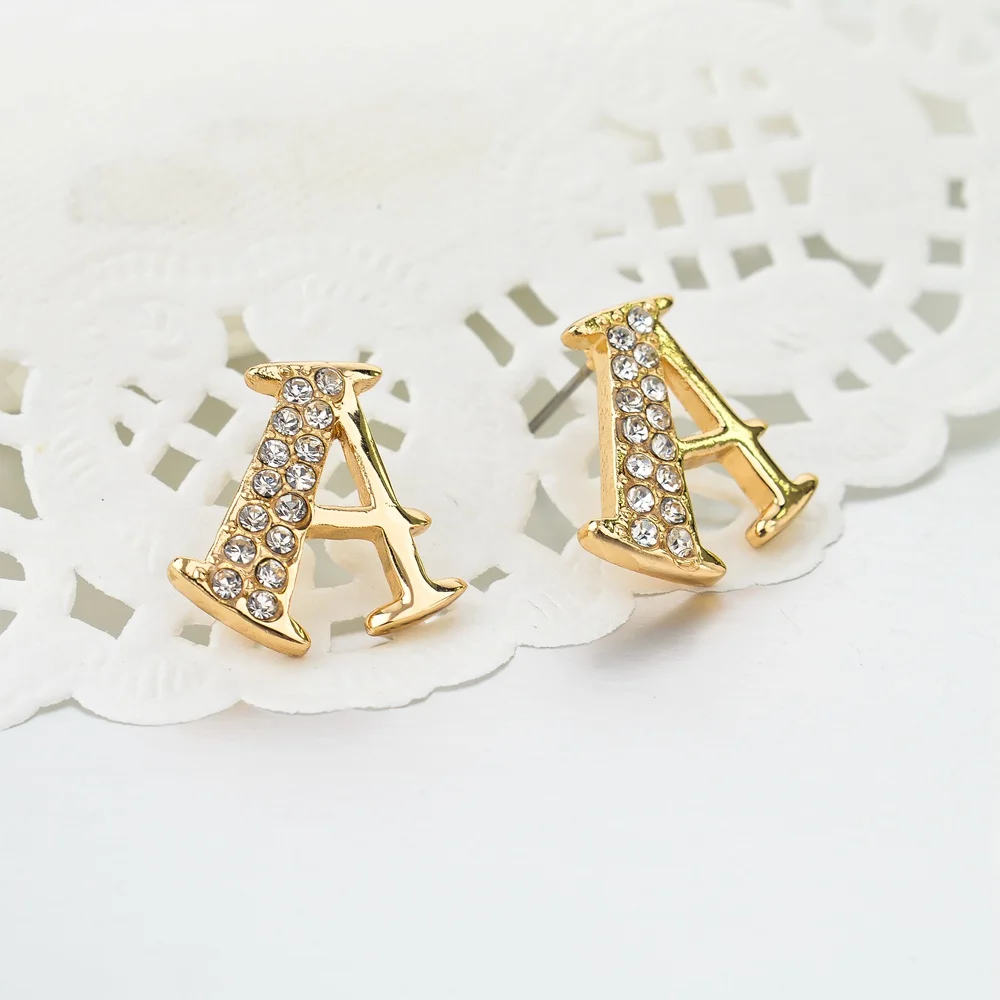 Toucheart Cute A Crystal Stud Earrings For Women S Gold Triangle Toucheart Cute A Crystal Stud Earrings For Women S Gold Triangle Small Wedding Fashion Jewelry Vintage Ser150098 In From