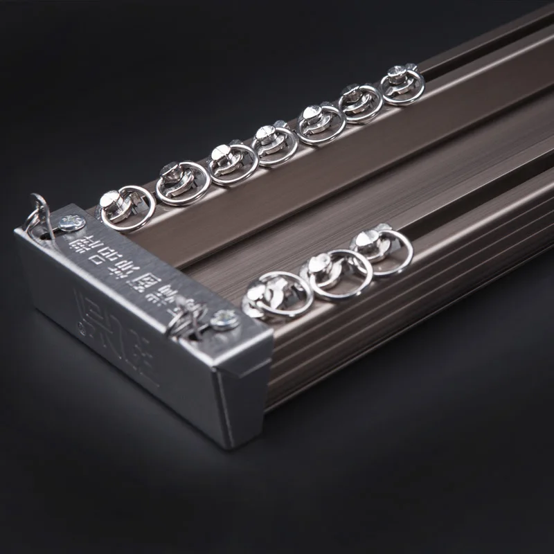 

Luxurious Thick Unique Double Rails Design Straight Curtain Track Side Ceiling Installation Nano Silence Curtain Rod Accessories