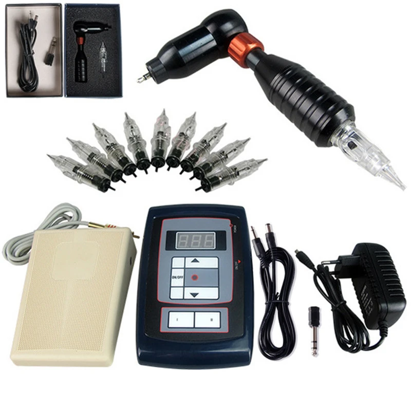 Complete Professional Tattoo Machine Kit Sets rotary tattoo machine kits Power Supply Needles Grip Tip Set | Красота и здоровье