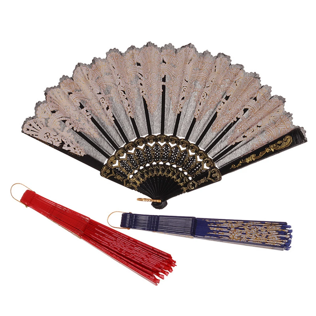 Chinese Traditional Hollow Fan Wooden Hand Made Exquisite Folding Wedding Gift L