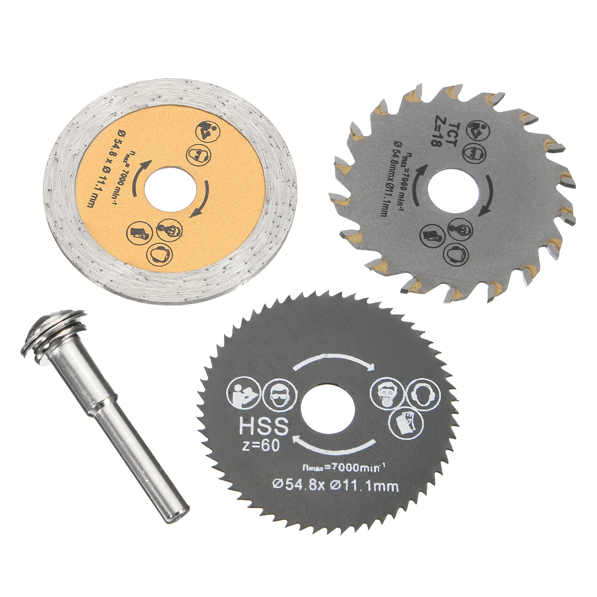 

3Pcs Circular Saw Blade Cutting Disc HSS Cutter Disc Shank for Mini Drill Tools Wood Drills Tools Out Diameter 54.8mm