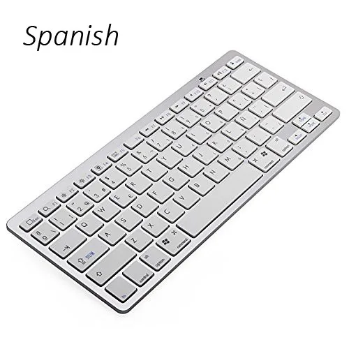 Spanish Language Ultra slim Wireless Keyboard Bluetooth 3.0 for ipad/Iphone/Macbook/PC computer/Android tablet Free shipping