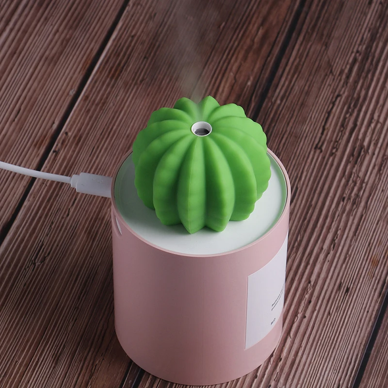 

3 Colors Ultrasonic Aroma Mist Maker Diffuser 280ml Cactus USB Air Humidifier Moisturizing Brace&Support For Home
