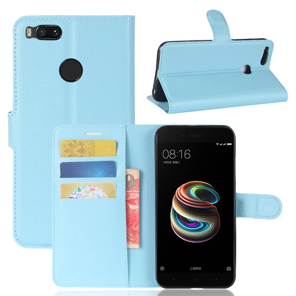 Откидная крышка для Xiaomi MI A1 5X A2 6X задняя откидная силиконовая искусственная кожа