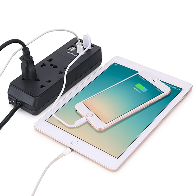 Новый USB умная розетка с переключателем Мощность полосы розетки 4 переменного