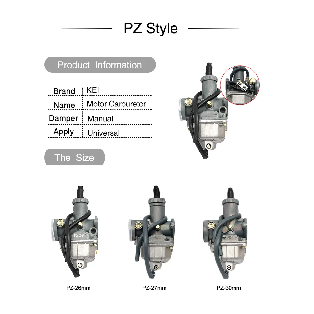 ZS MOTOS PZ26 PZ27 PZ30 мотоциклетный карбюратор, используемый для Honda CG125 и других моделей мотоциклетных карбюраторов