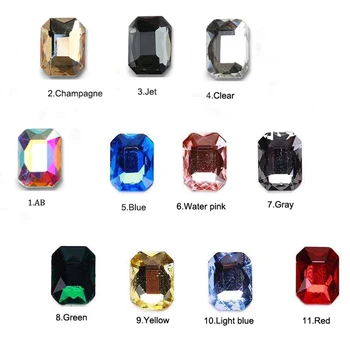 

20pcs Nail Rhinestones Crystal Stones Drill For Nail Art Decorations 6*8mm Square Stones Charms Jewelry DIY Manicure Decoration