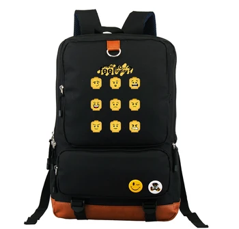 

Yellow Cartoon Emoticon Fashion Unisex Children Canvas Backpacks Kids Backpack Students Shoulder Bag School Bags Teenages Rucksa