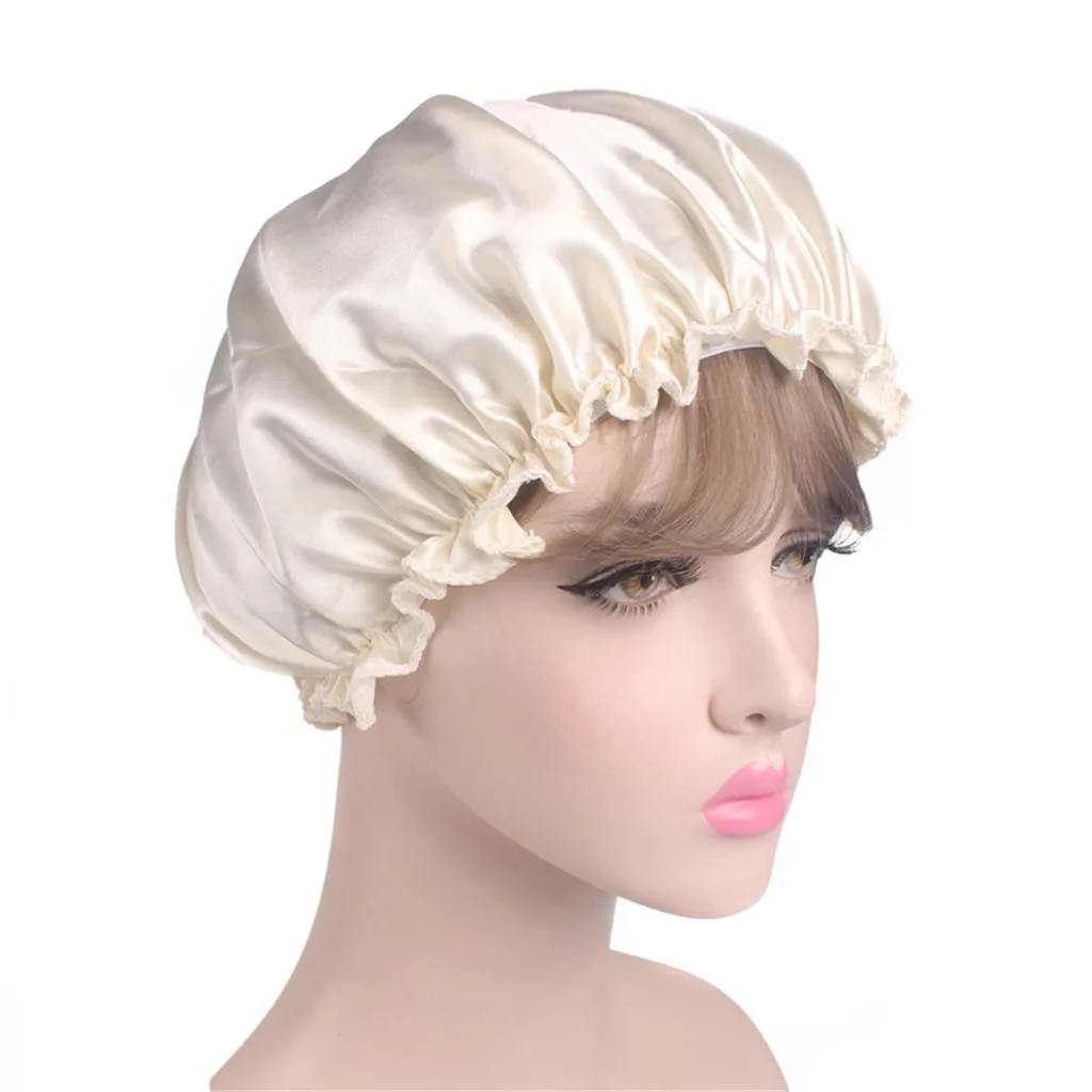 Новый длинный Уход за волосами женская модная атласная шапка капот для ночного