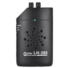 Mini Portable Electric Guitar Headphone Amp Amplifier Ukelele Practice Headphone Amp Amplifier Speaker with Belt Clip Black