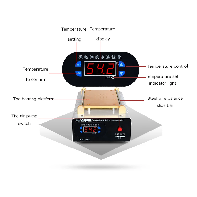 Yaogong CP-760 lcd сенсорный экран стекло сепаратор машина для мобильного телефона