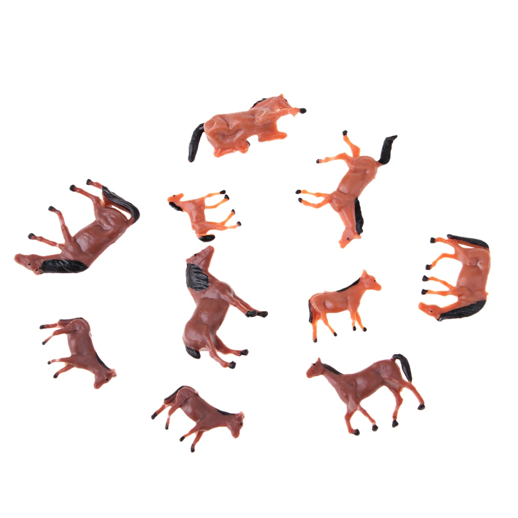 20Pcs 1/87 HO Scale Horses Model Painted Animal Figure for Miniature Models