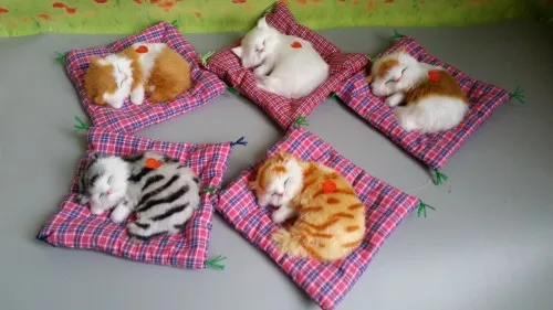 

13x9 см имитация кота с ковриком, ручная работа, модель игрушки, полиэтилен и пух звучит миау кошка реквизит, декоративная игрушка, рождественский подарок w4061