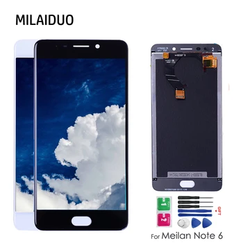 

LCD Display For Meilan Note 6 5.5'' LCD Touch Screen Digitizer Assembly Replacement Parts Black White with Frame +Tools