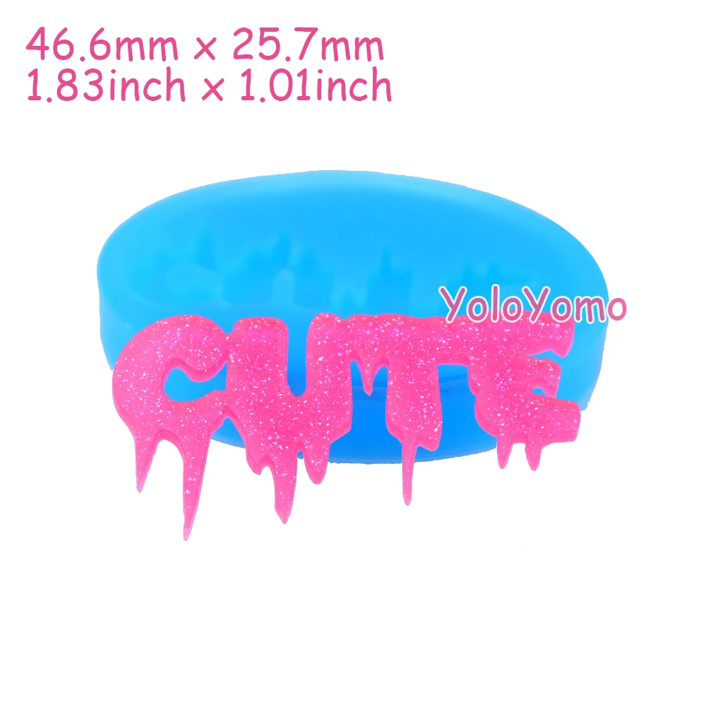 J180YL 466 Mm Menyeramkan Lucu Silicone Cetakan Drippy Kata Cetakan