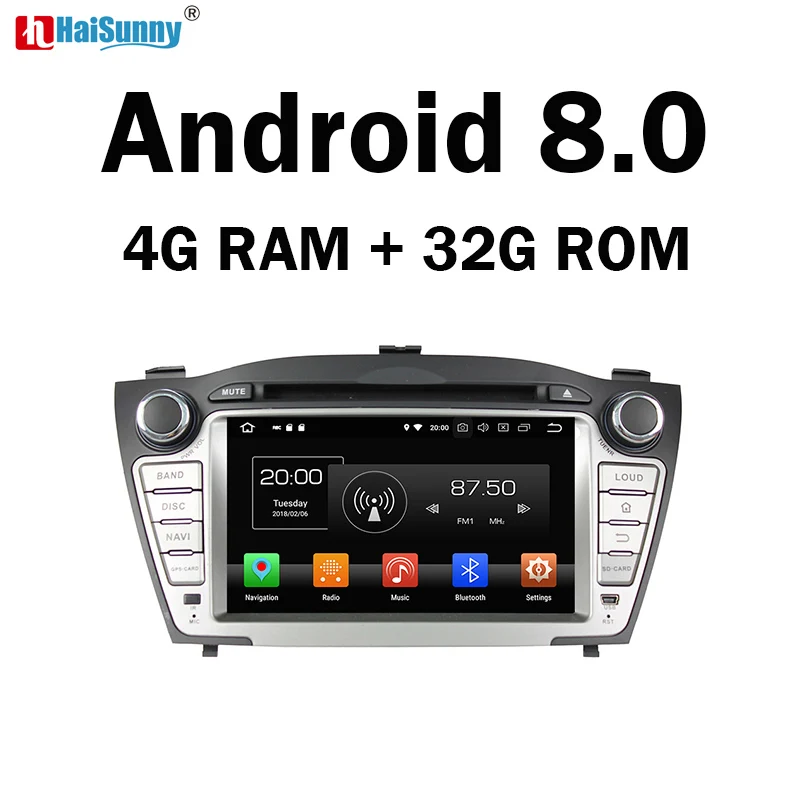 

HaiSunny 4GB RAM Octa Core Android 8.0 Car DVD Multimedia Player For Hyundai iX35 Tucson 2009 2010 2011 2012 2013 2014 2015