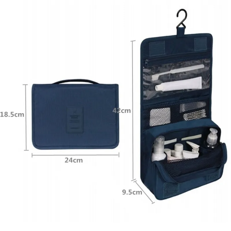 

LJQEAST Brand Women Travel Cosmetics Organizer Cosmetic Bag Men Large Necessity Waterproof Nylon Make Up Case Wash Toiletry Bag