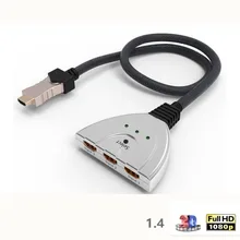 HDMI коммутатор 3 порта и разъемы Автоматический коммутатор концентратор с соединительным кабелем sup порты и разъемы S 4 K 3D 1080 P HD аудио