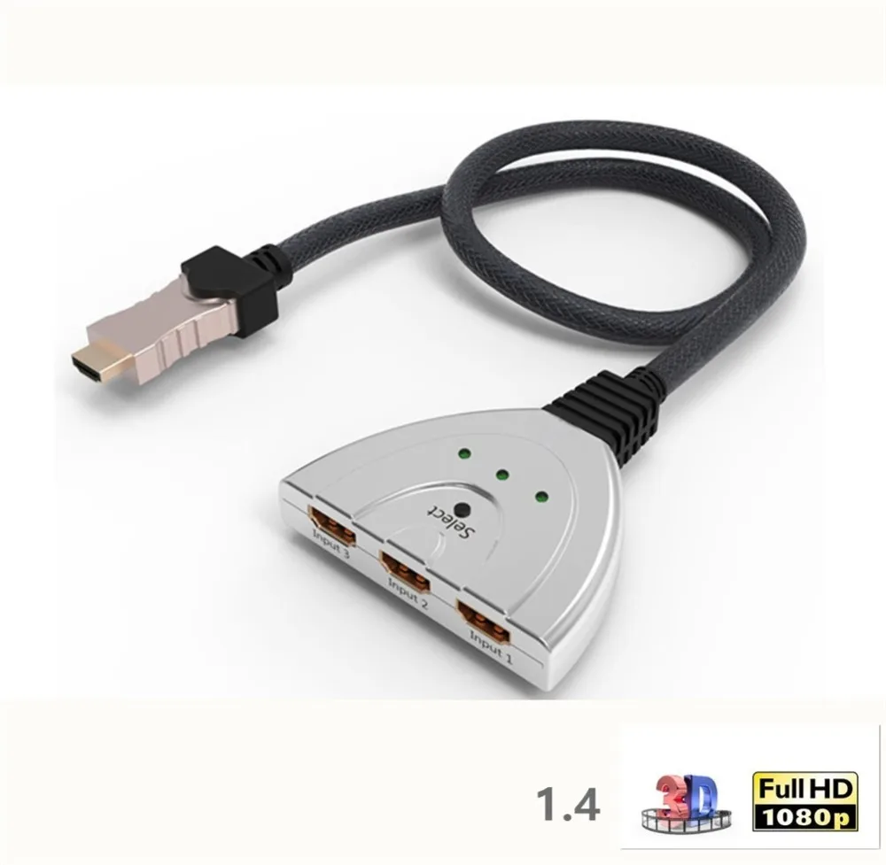 Коммутатор HDMI с 3 портами и разъемами Автоматический коммутатор соединительным