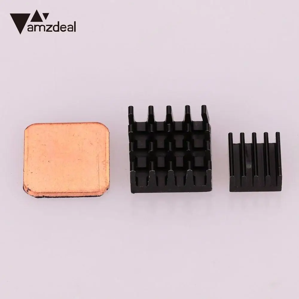 AMZDEAL Новый 3 шт. Медный + алюминиевый радиатор для Raspberry PI 2/3 радиатор|aluminum heat sink