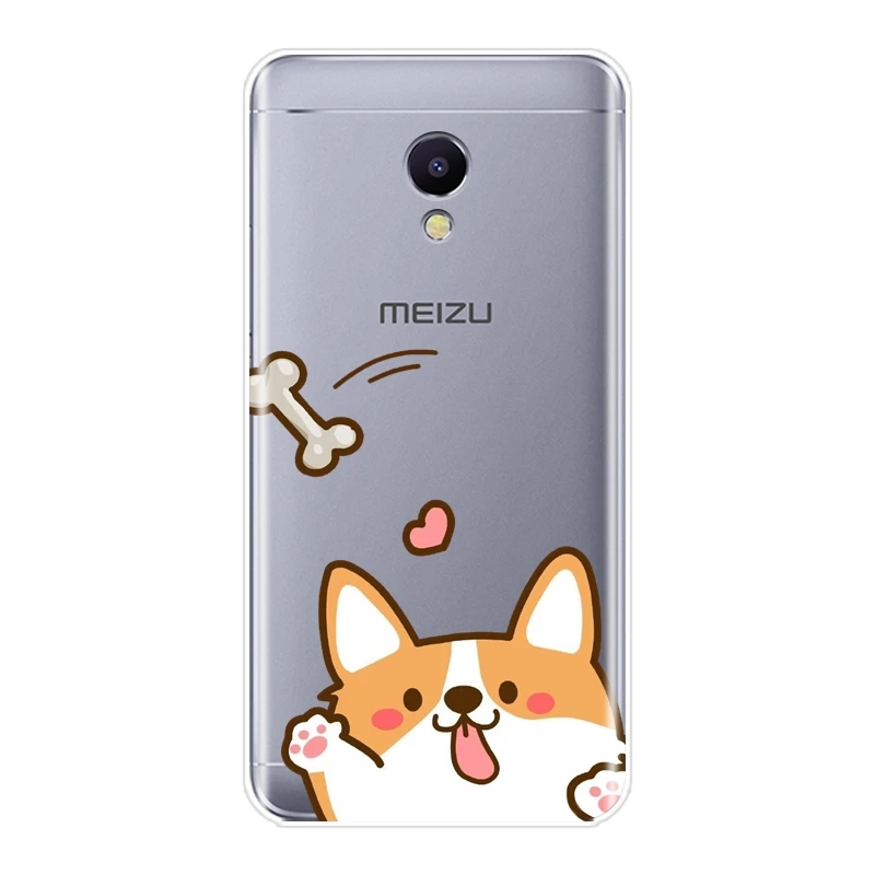 Силиконовый чехол для телефона с милой собачкой из ТПУ Meizu M6 M6S M6T M5 M5C M5S M3 M3S M2