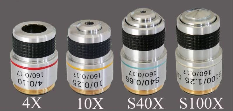 Brand New Microscope Achromatic Objective Lens 4x 10x 40x 100x Set Free Shipping Objective Lens Microscope Setmicroscope Objective Lens Aliexpress