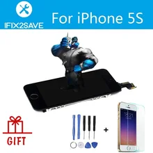 For iPhone 5S LCD Display Touch Screen Digitizer Assembly Small Part (Front Camera Frame Home Button Speaker Full Replacement)