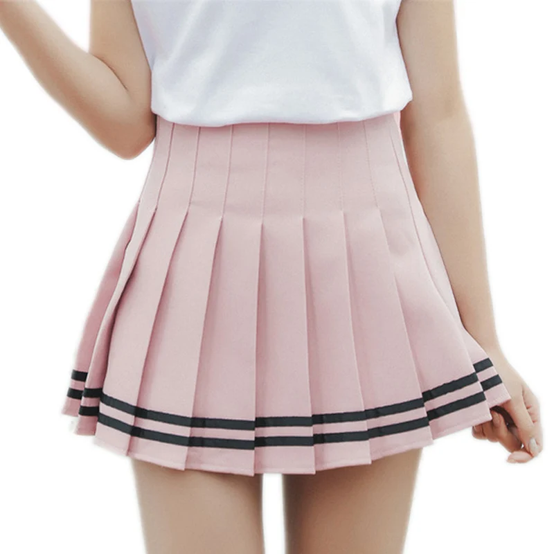 

2018 Hot Mini Pleated Women Skirts Shorts High Waist White A -Line Short Skirts Uniforms School Skirt Shorts For Women Saias